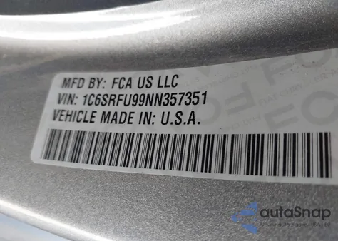 2022 Ram 1500 Trx 4X4 5'7 Box из США, поврежденный, VIN 1C6SRFU99NN357351